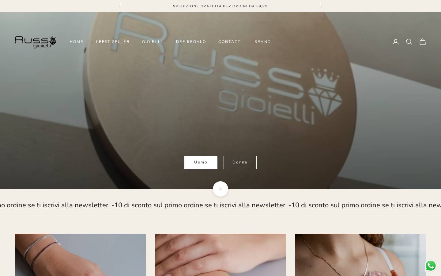 Gioielleriarusso homepage screenshot