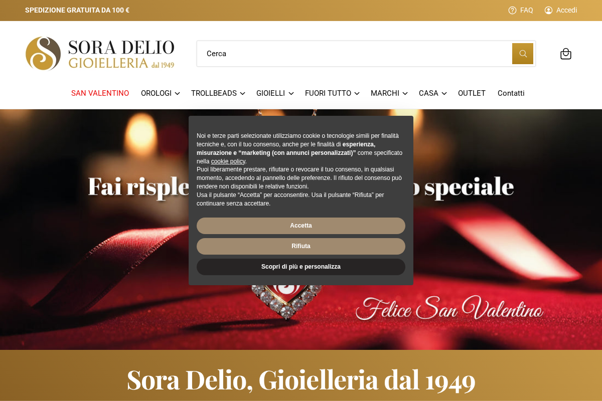 Gioielleria Sora Delio homepage screenshot