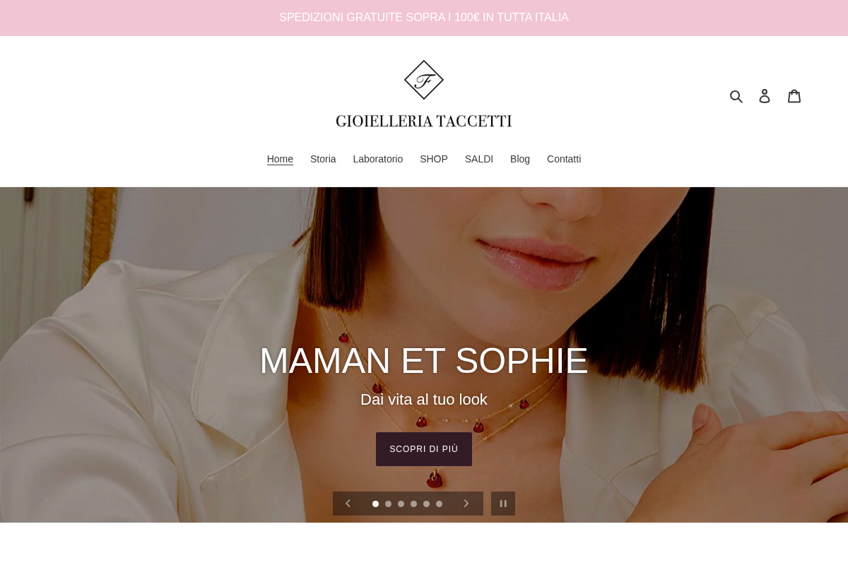 Gioielleria Taccetti homepage screenshot