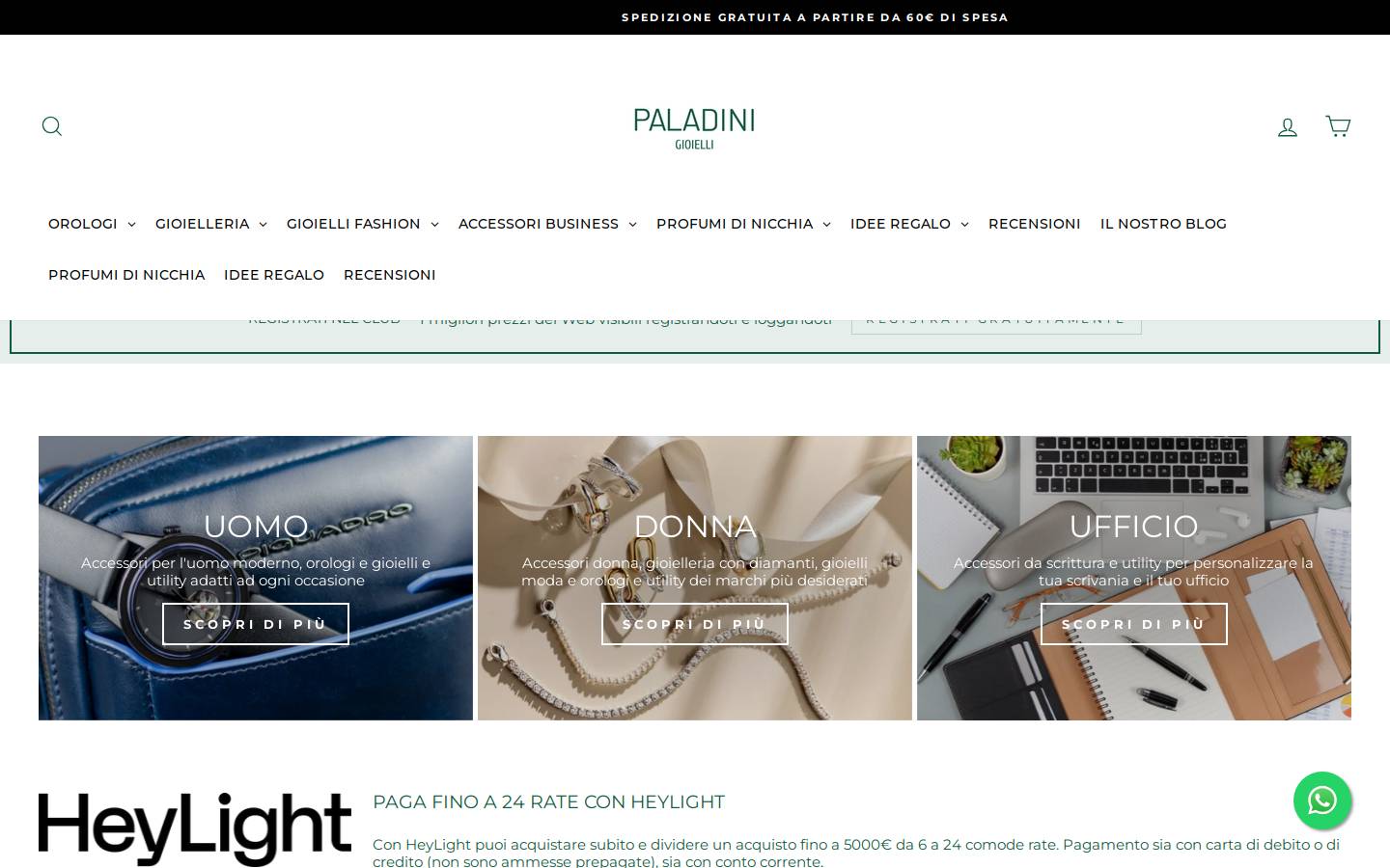 Gioiellipaladini homepage screenshot