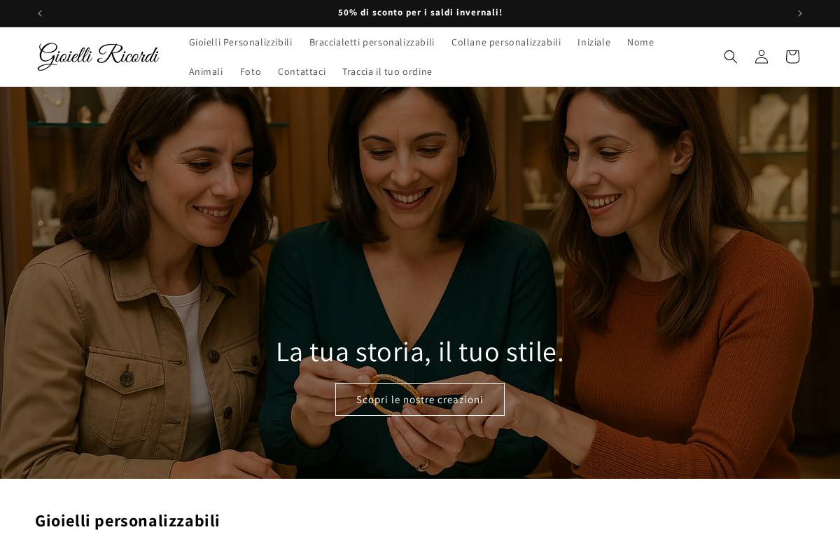 Gioielliricordi homepage screenshot