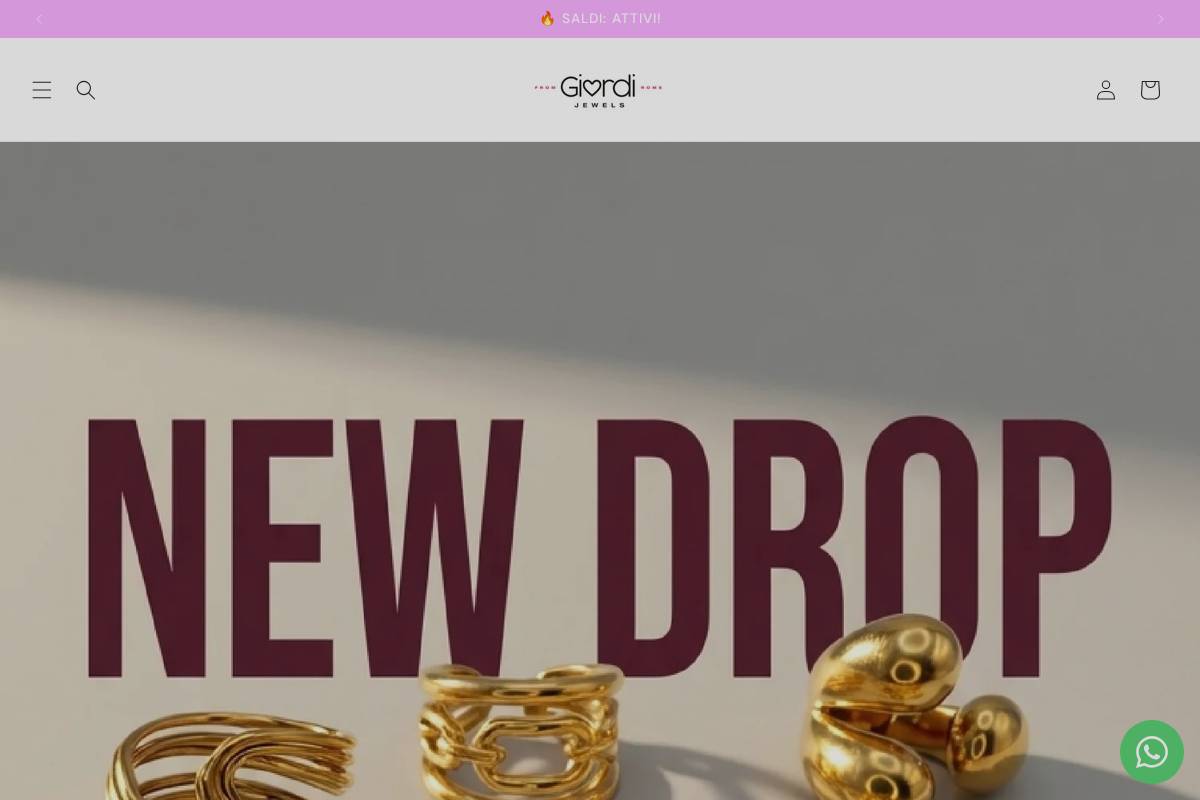 giordijewels.com homepage screenshot