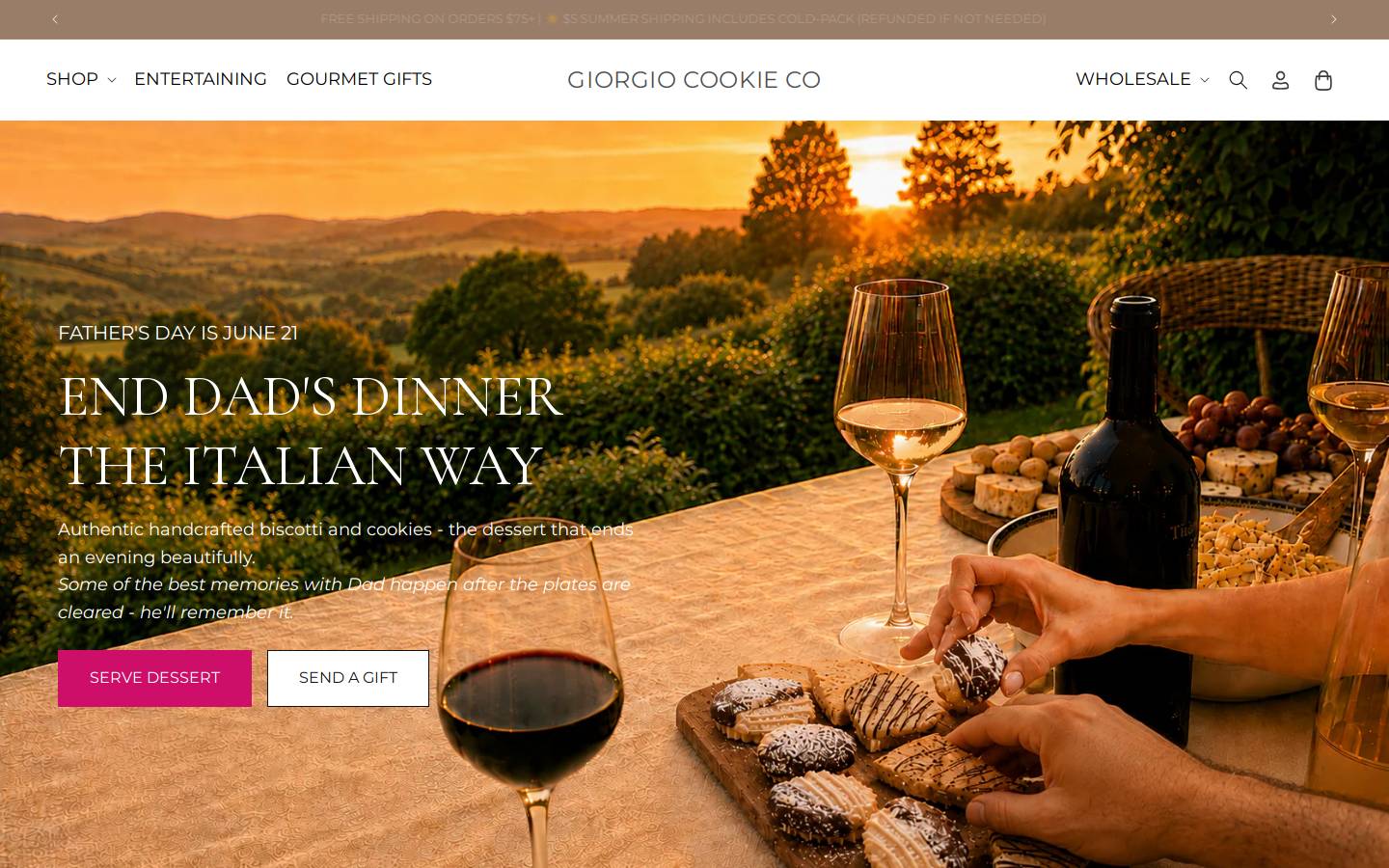 giorgiocookieco.com homepage screenshot