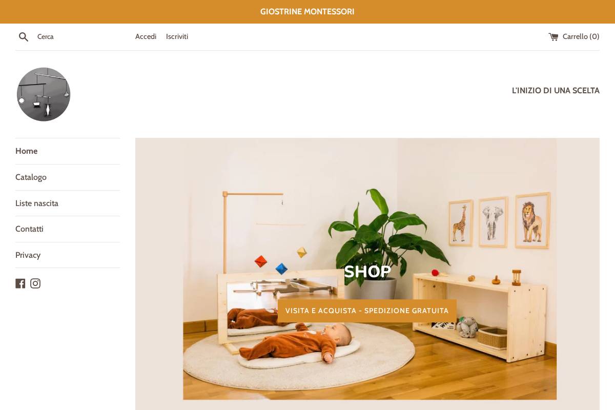giostrinemontessori.com homepage screenshot