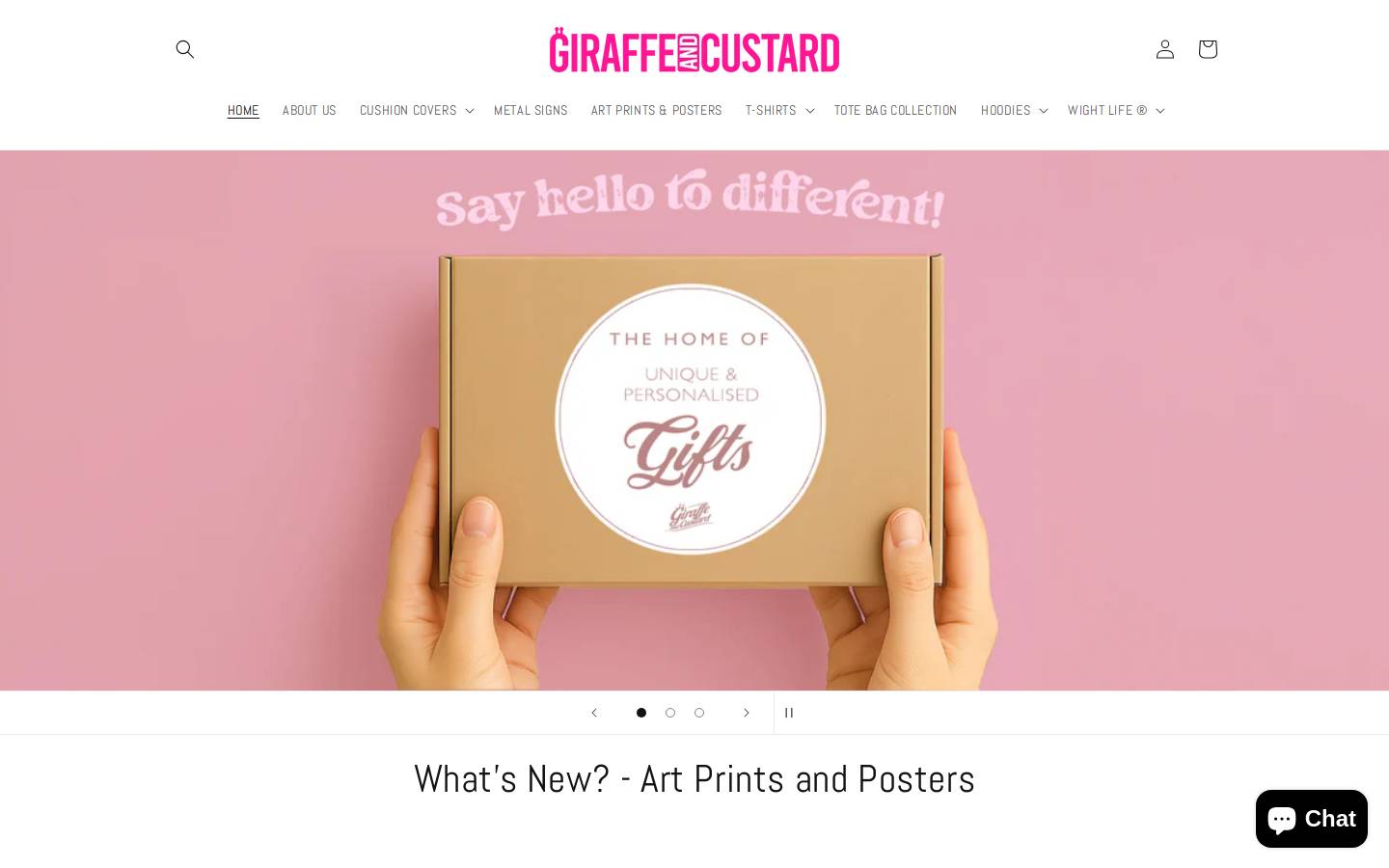 Giraffeandcustard homepage screenshot