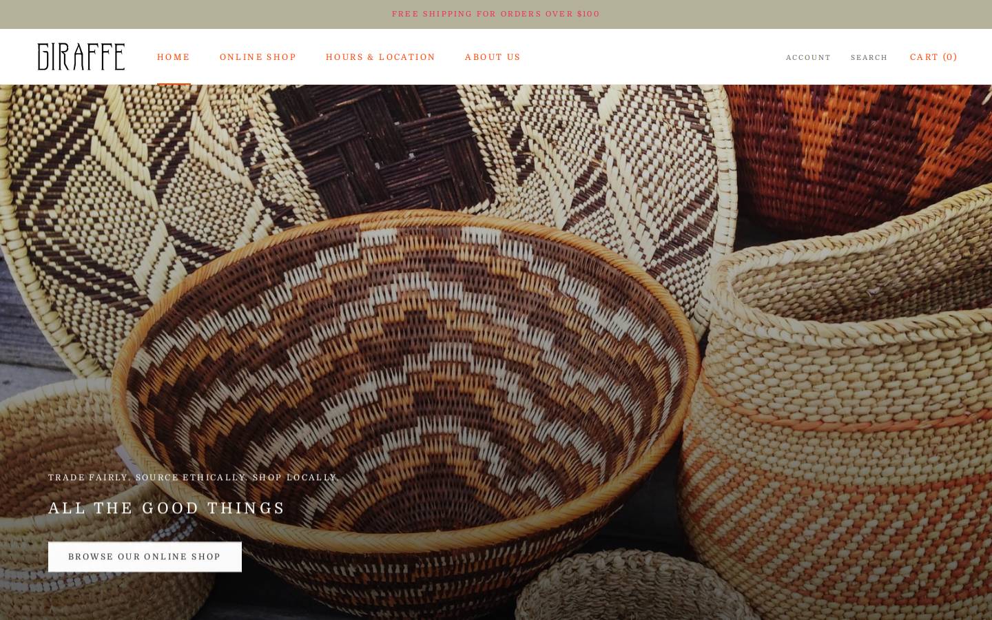 giraffehome.com homepage screenshot