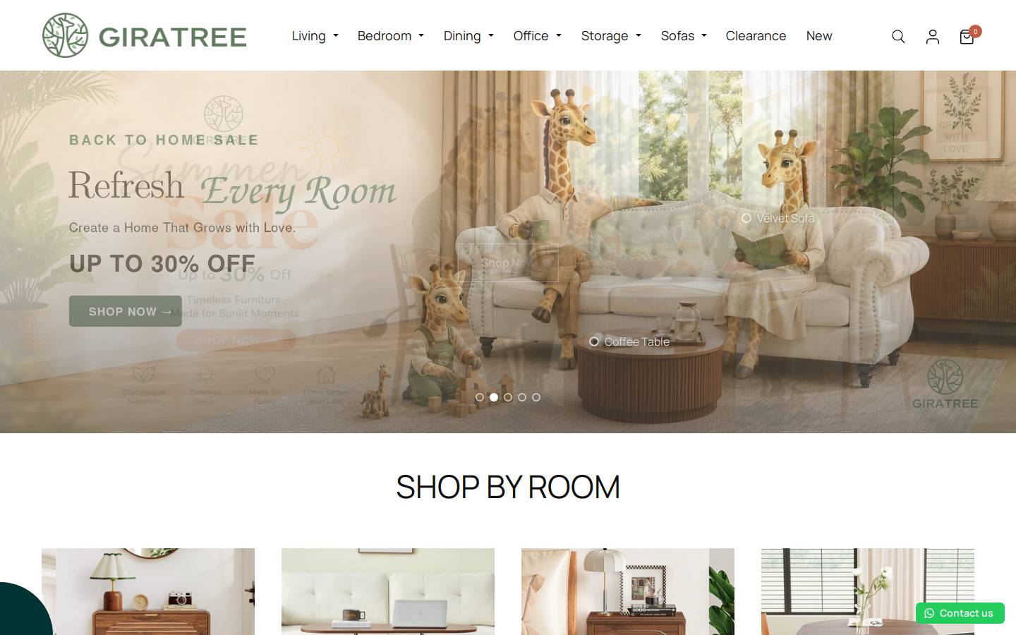 Giratree homepage screenshot