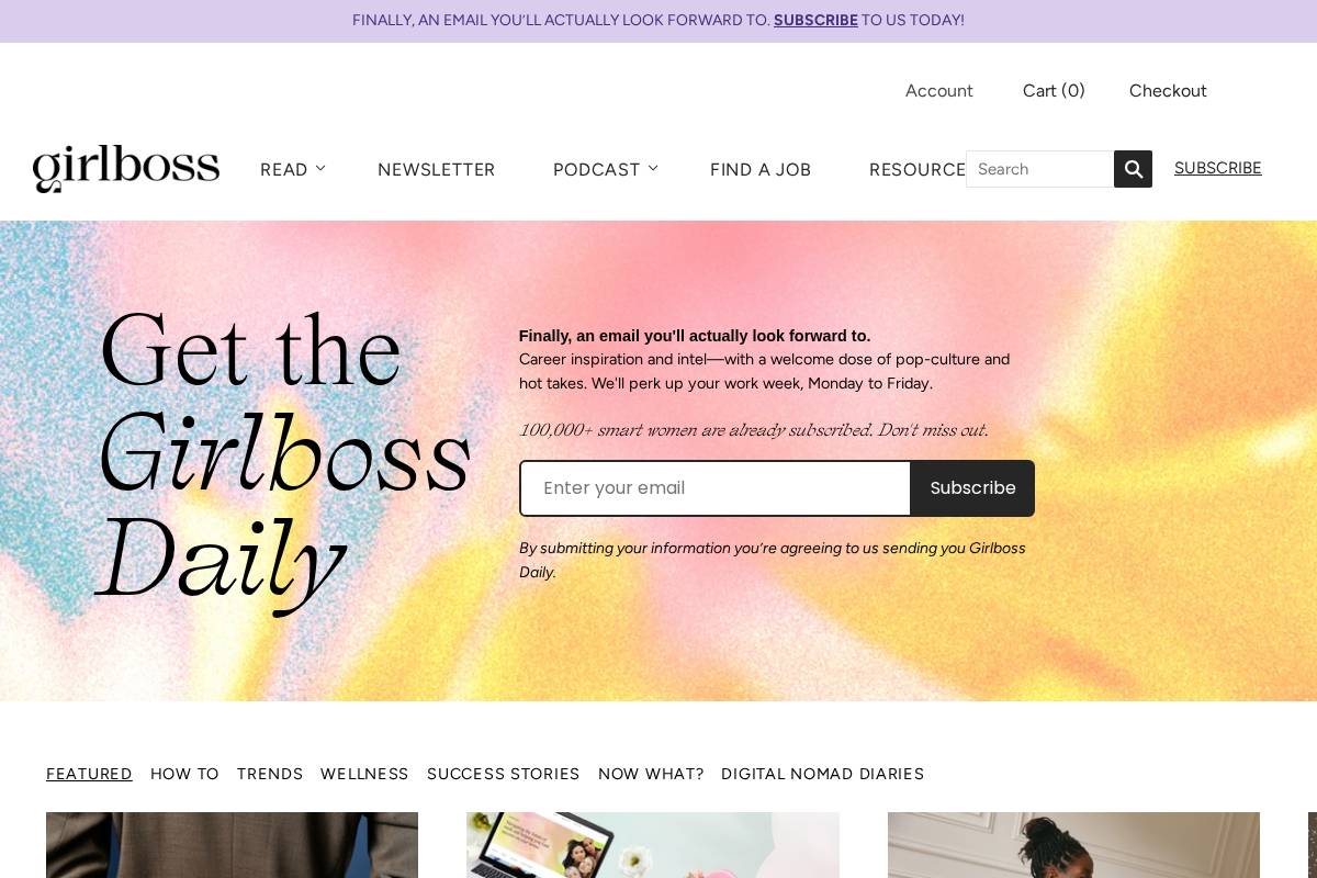 Girlboss homepage screenshot