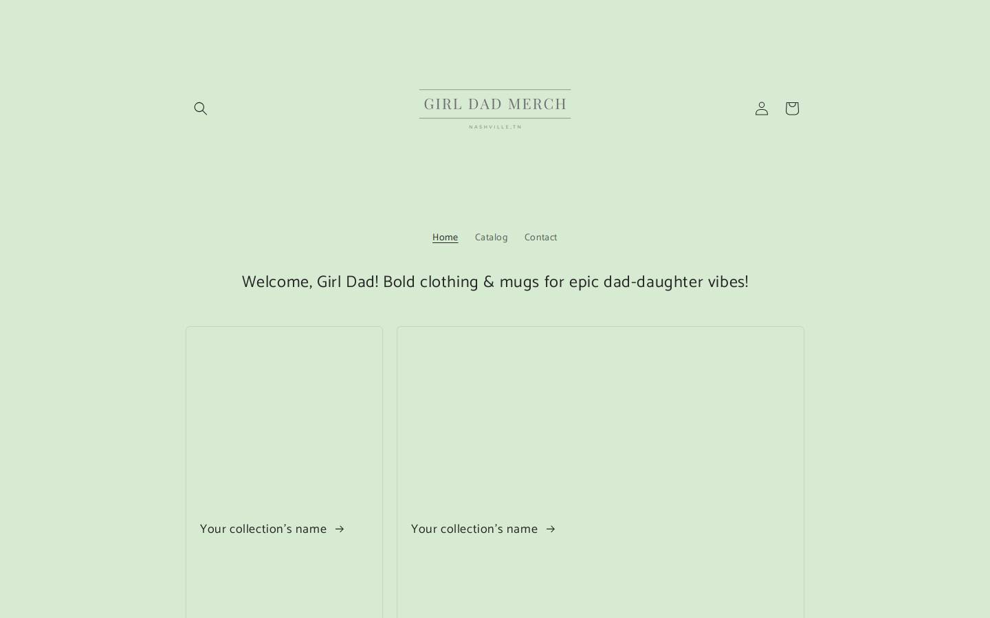 girldadmerch.com homepage screenshot