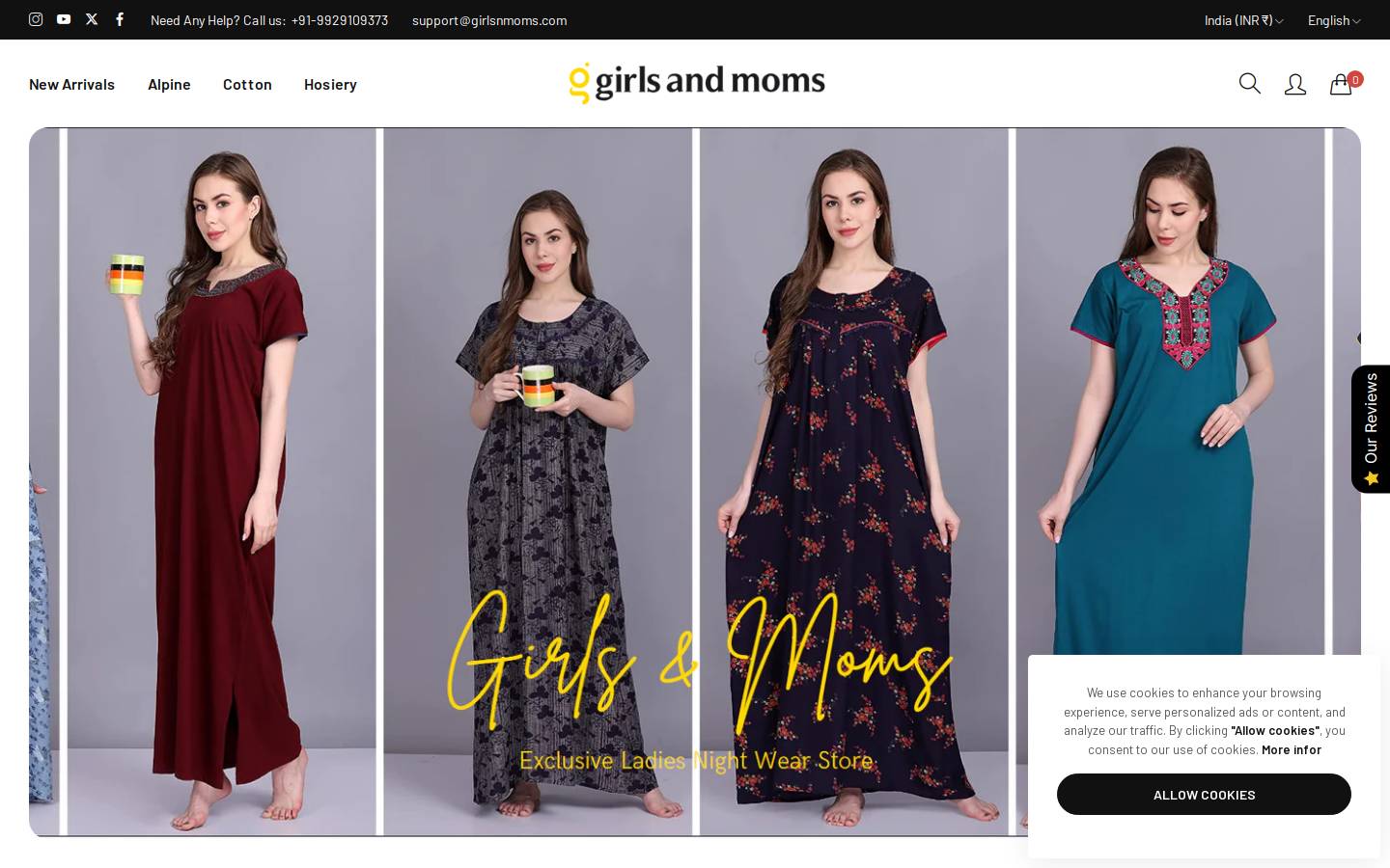girlsandmoms.com homepage screenshot