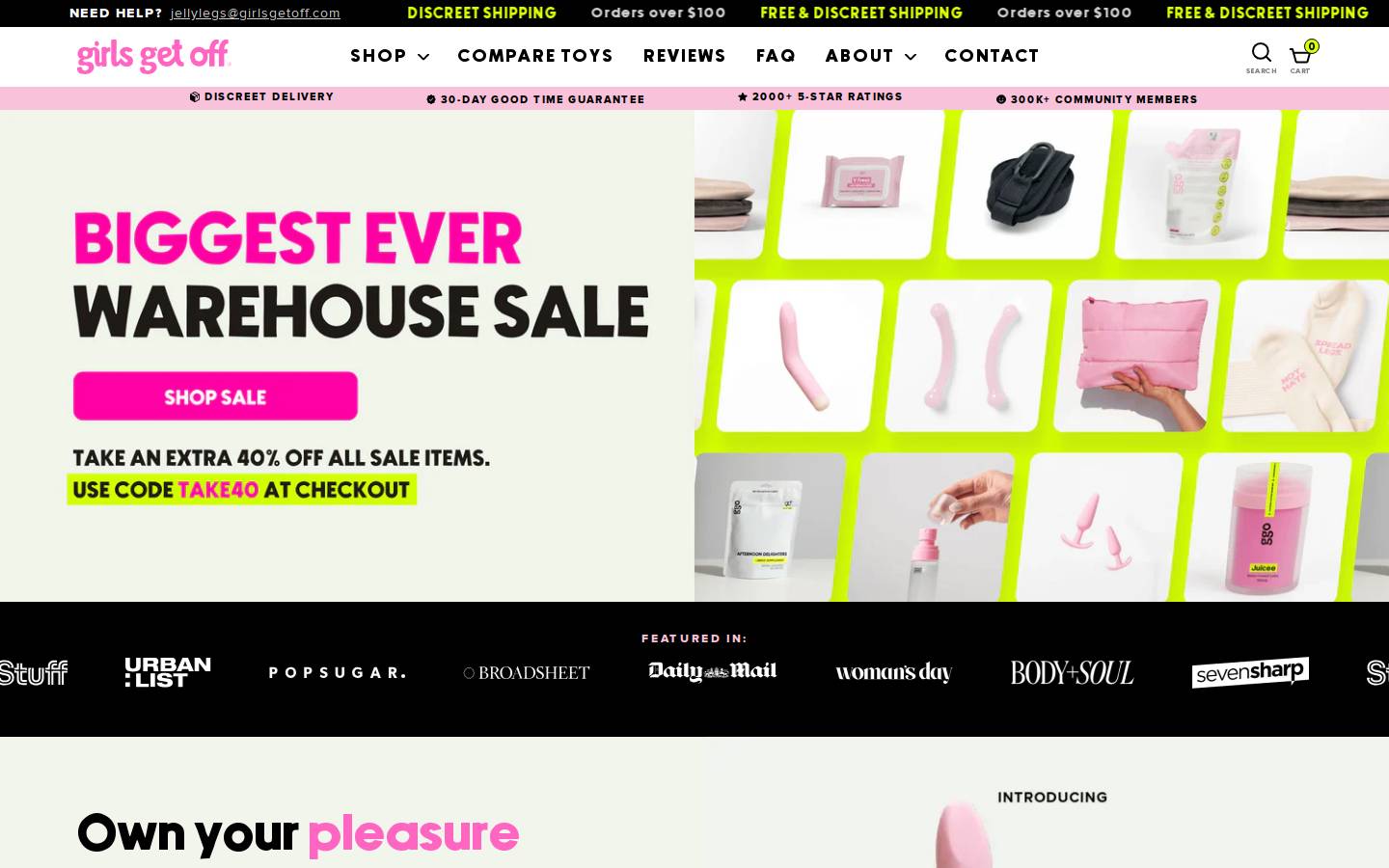 Girls Get Off homepage screenshot