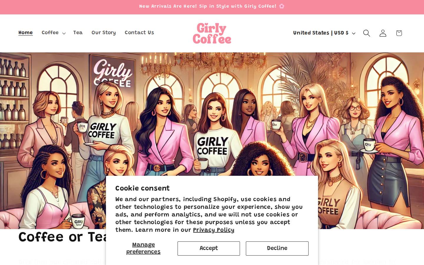 girlycoffee.com homepage screenshot