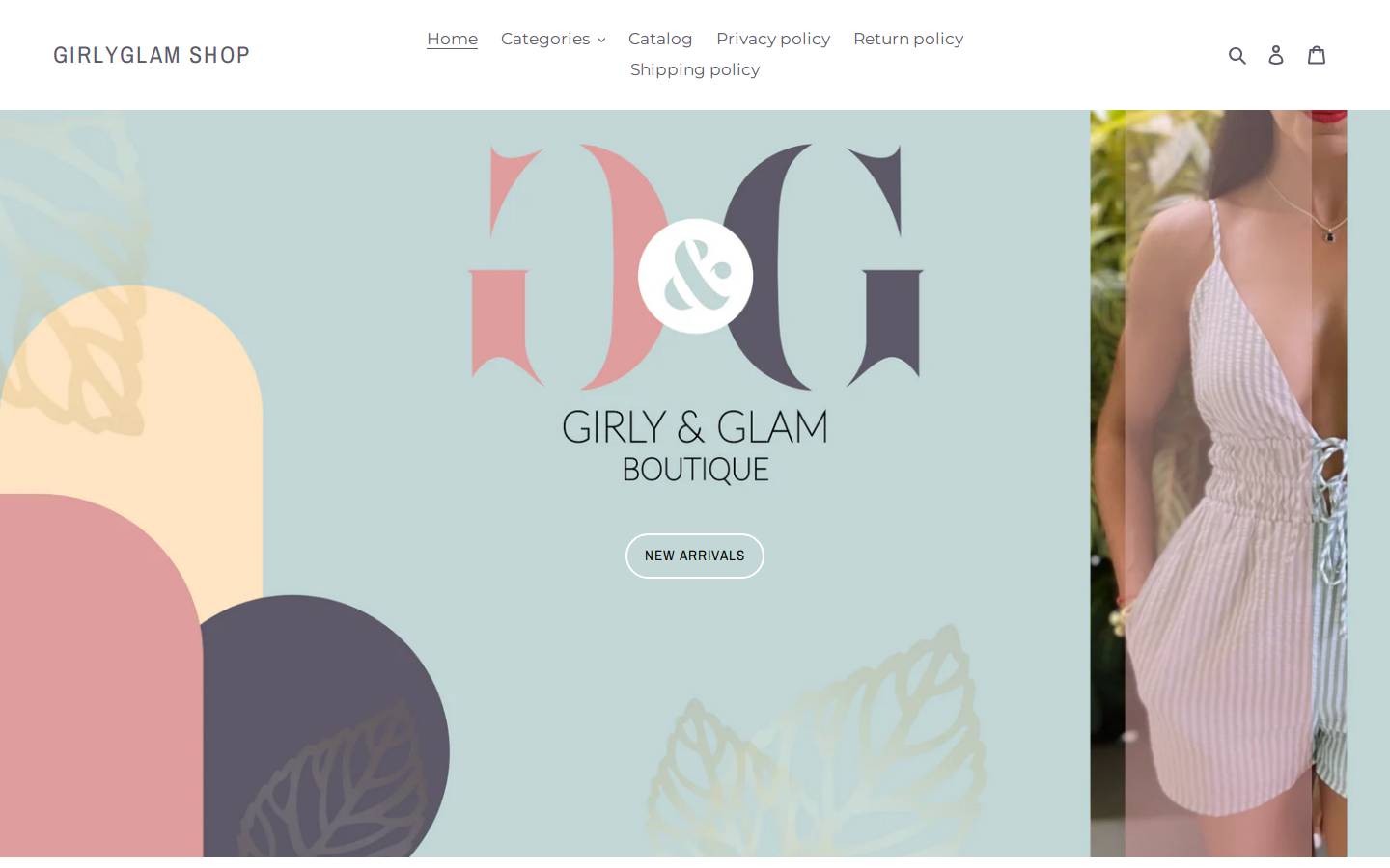 girlyglamshop.com homepage screenshot