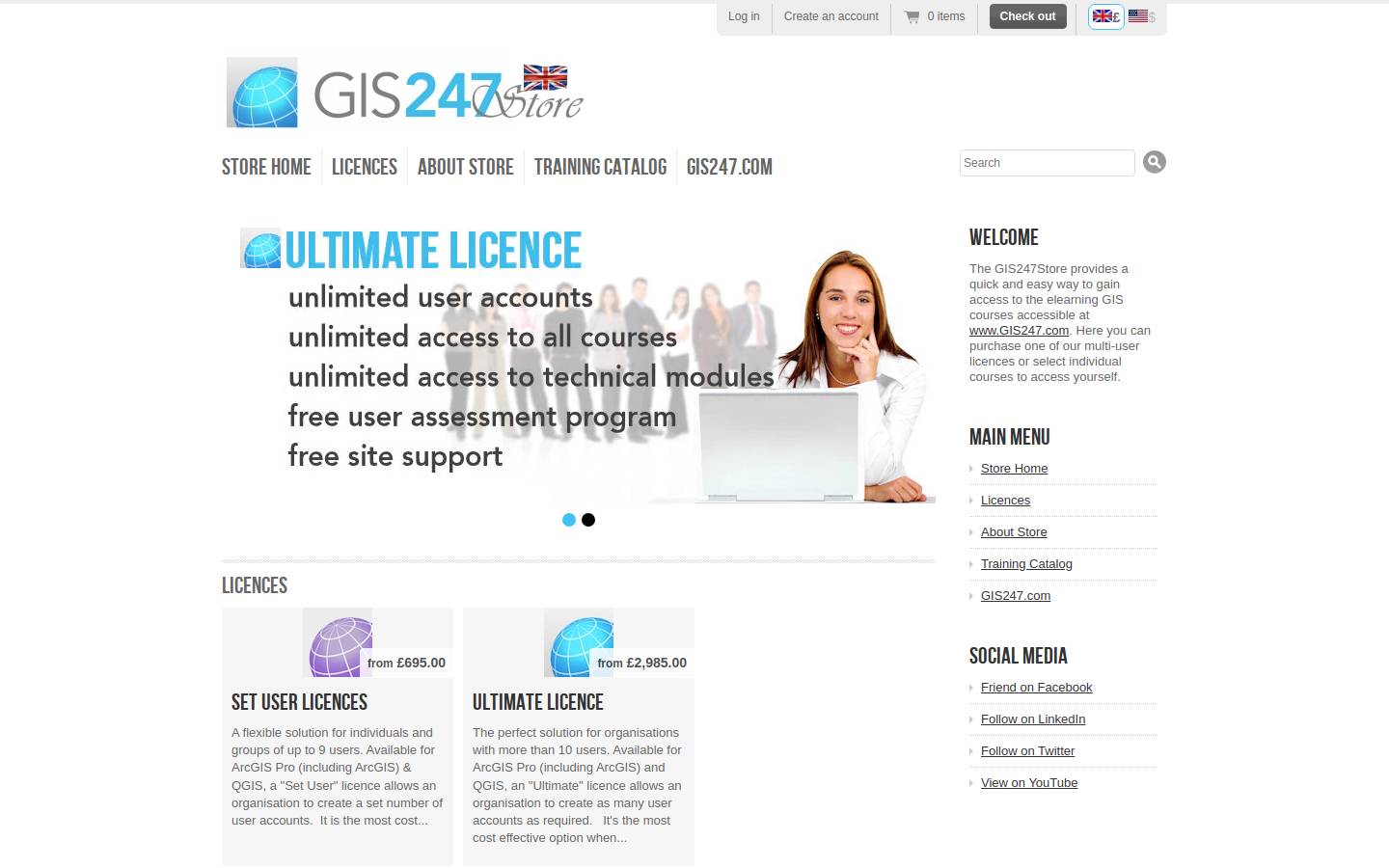 gis247store.co.uk homepage screenshot