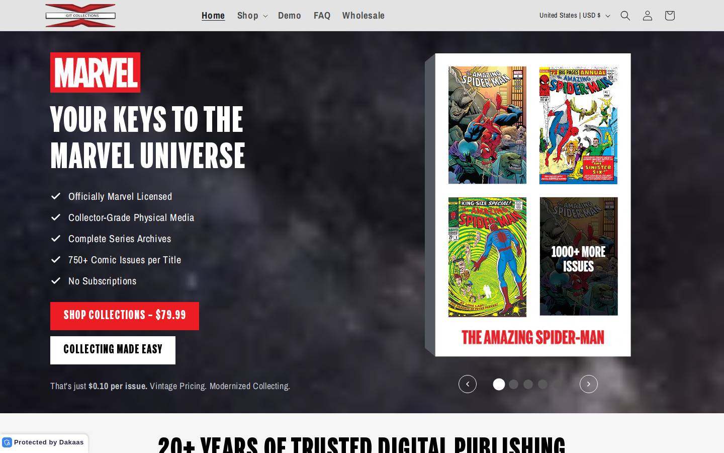 gitcollections.com homepage screenshot