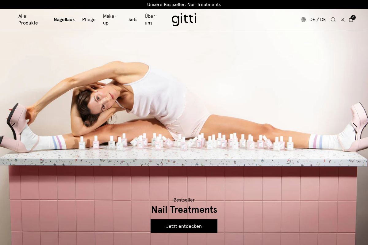 gitti Conscious Beauty - Make-up, Hautpflege und Nagellack. homepage screenshot