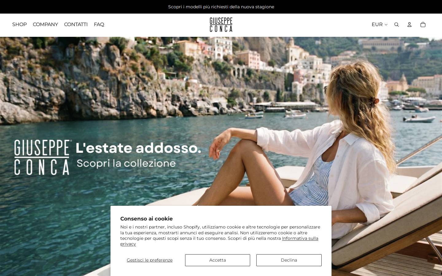 giuseppeconca.com homepage screenshot