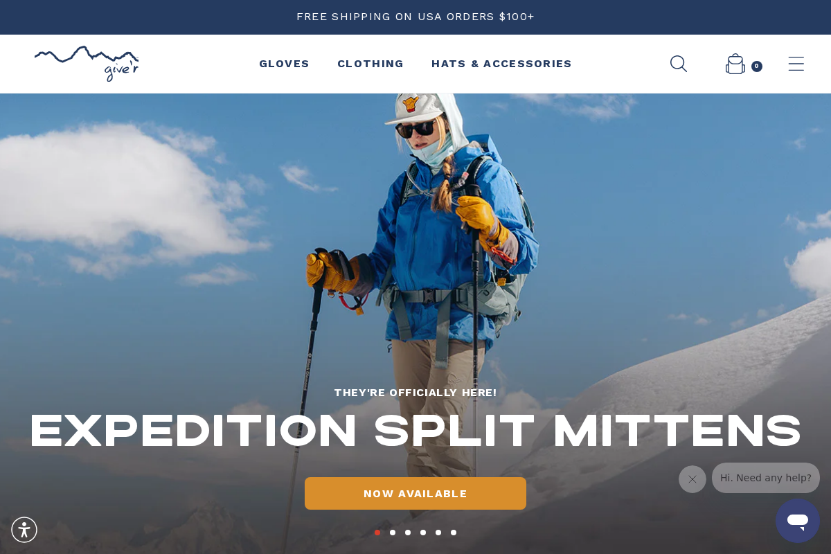 Give'r homepage screenshot