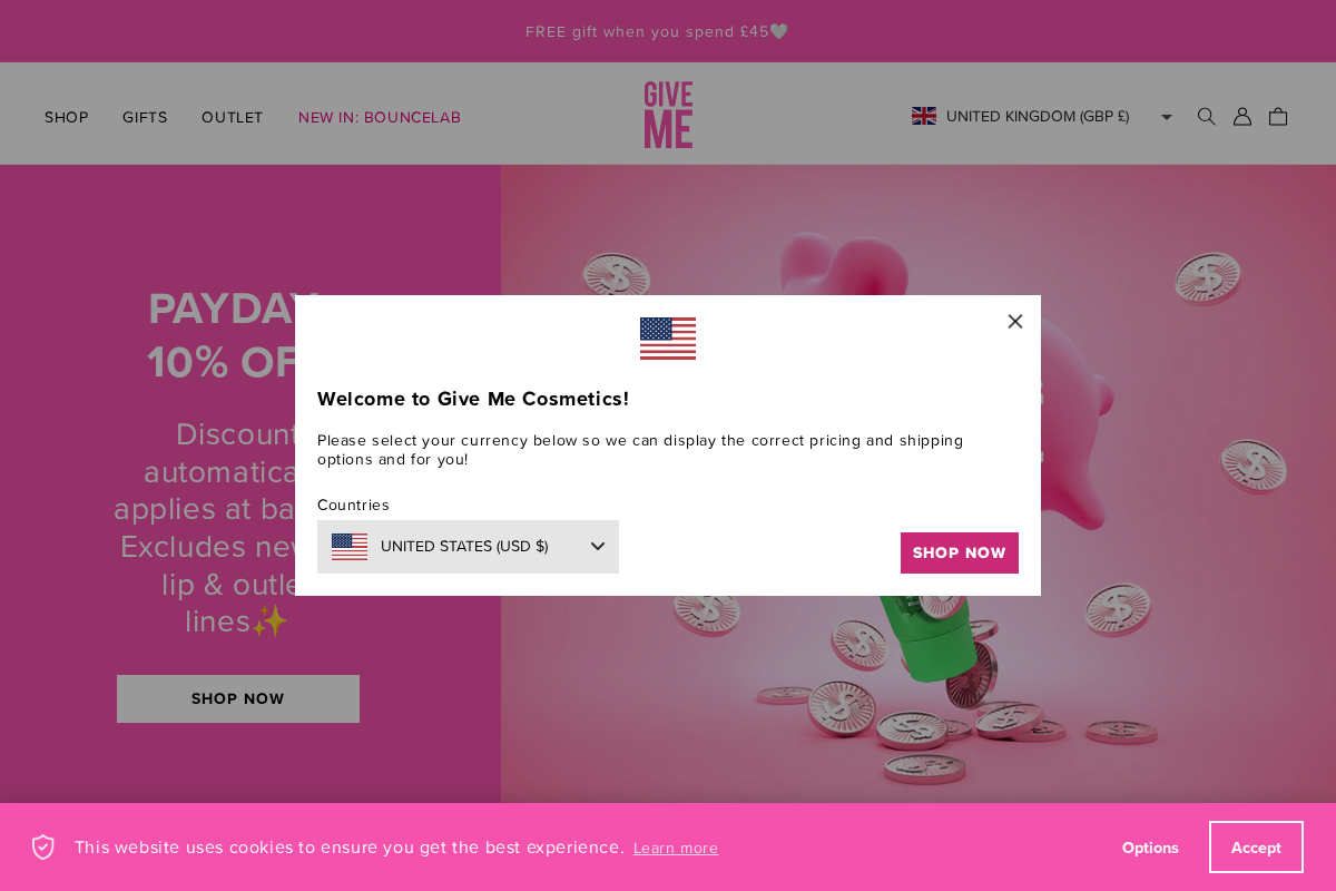 Givemecosmetics homepage screenshot