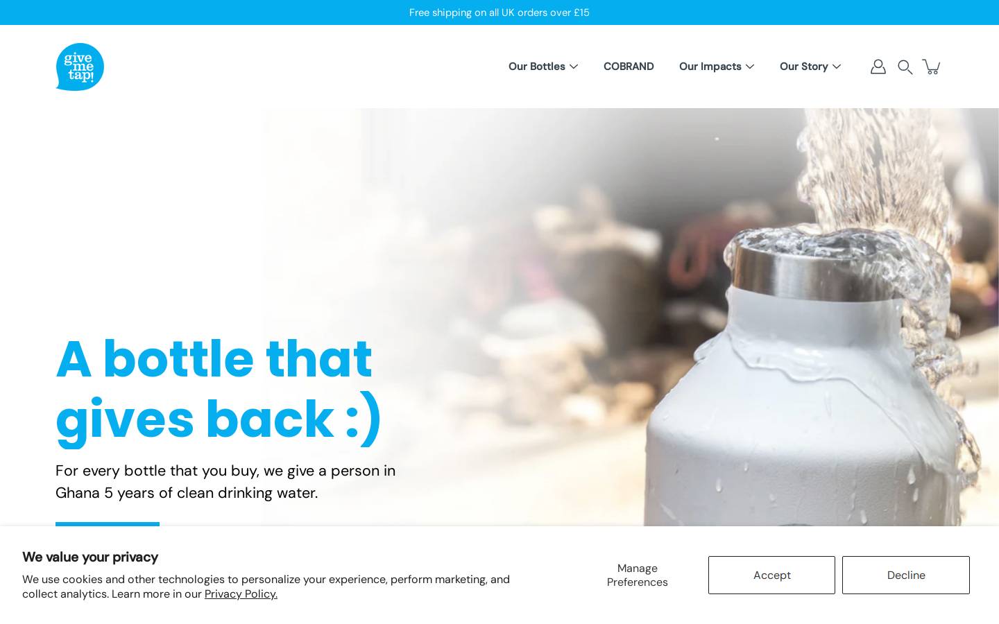 givemetap.co.uk homepage screenshot