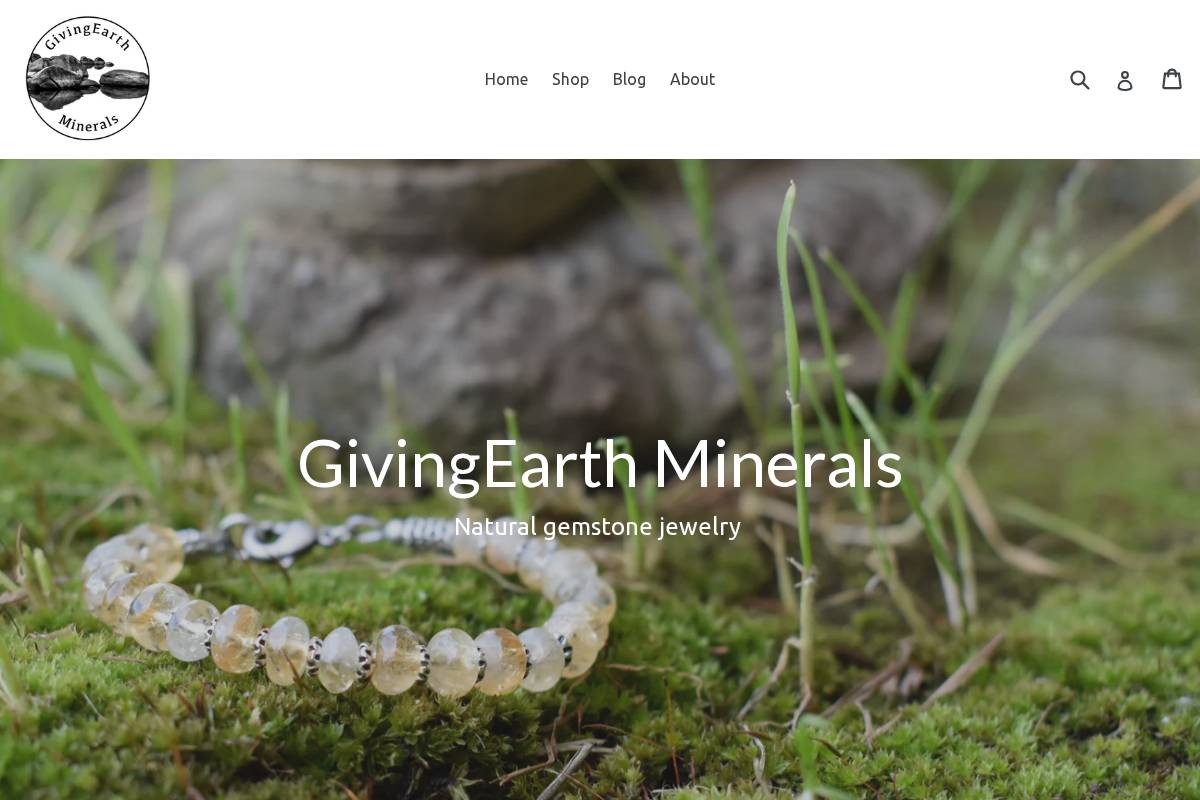 givingearthminerals.com homepage screenshot