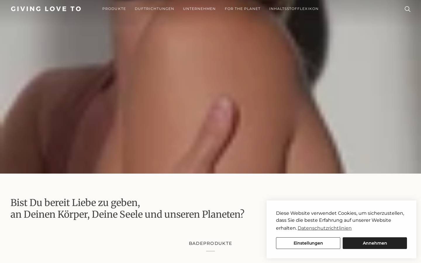 givingloveto.de homepage screenshot