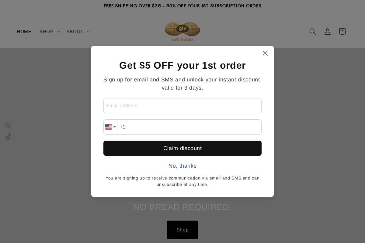 givsoftbutter.com homepage screenshot