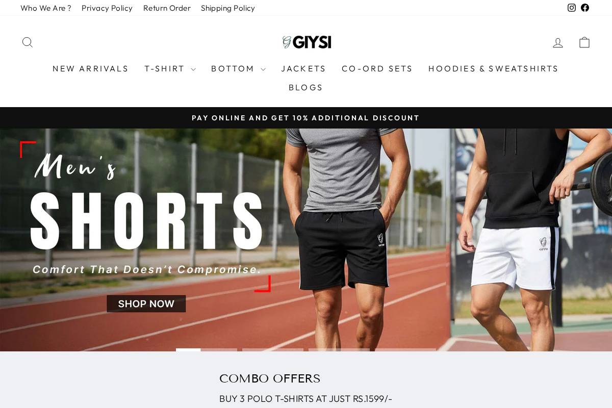 Giysi homepage screenshot