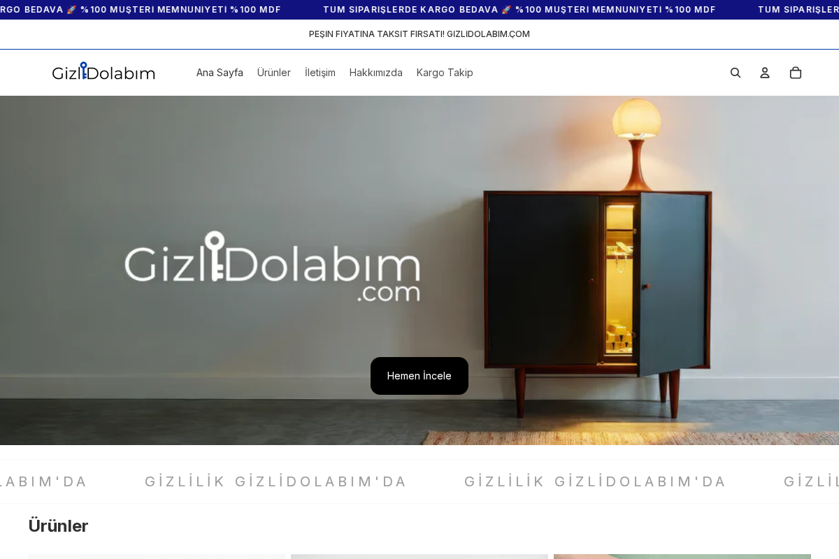 GizliDolabım homepage screenshot