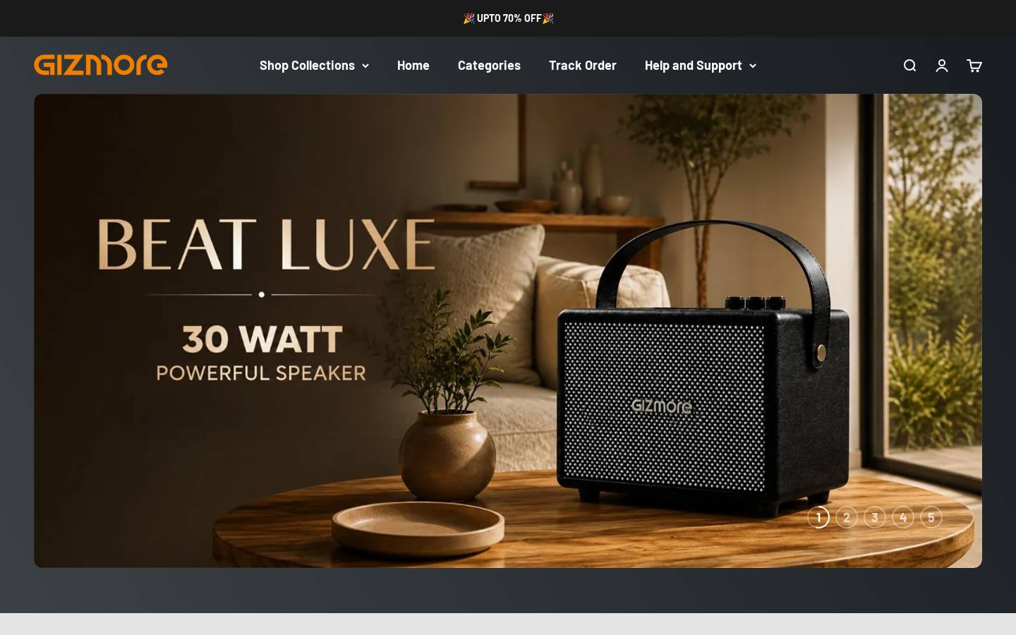gizmore.in homepage screenshot