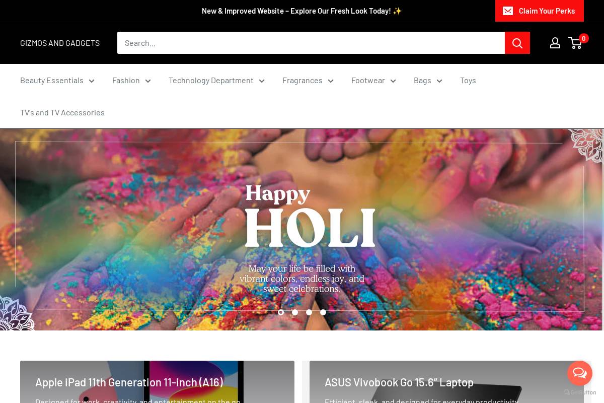 GIZMOS AND GADGETS homepage screenshot