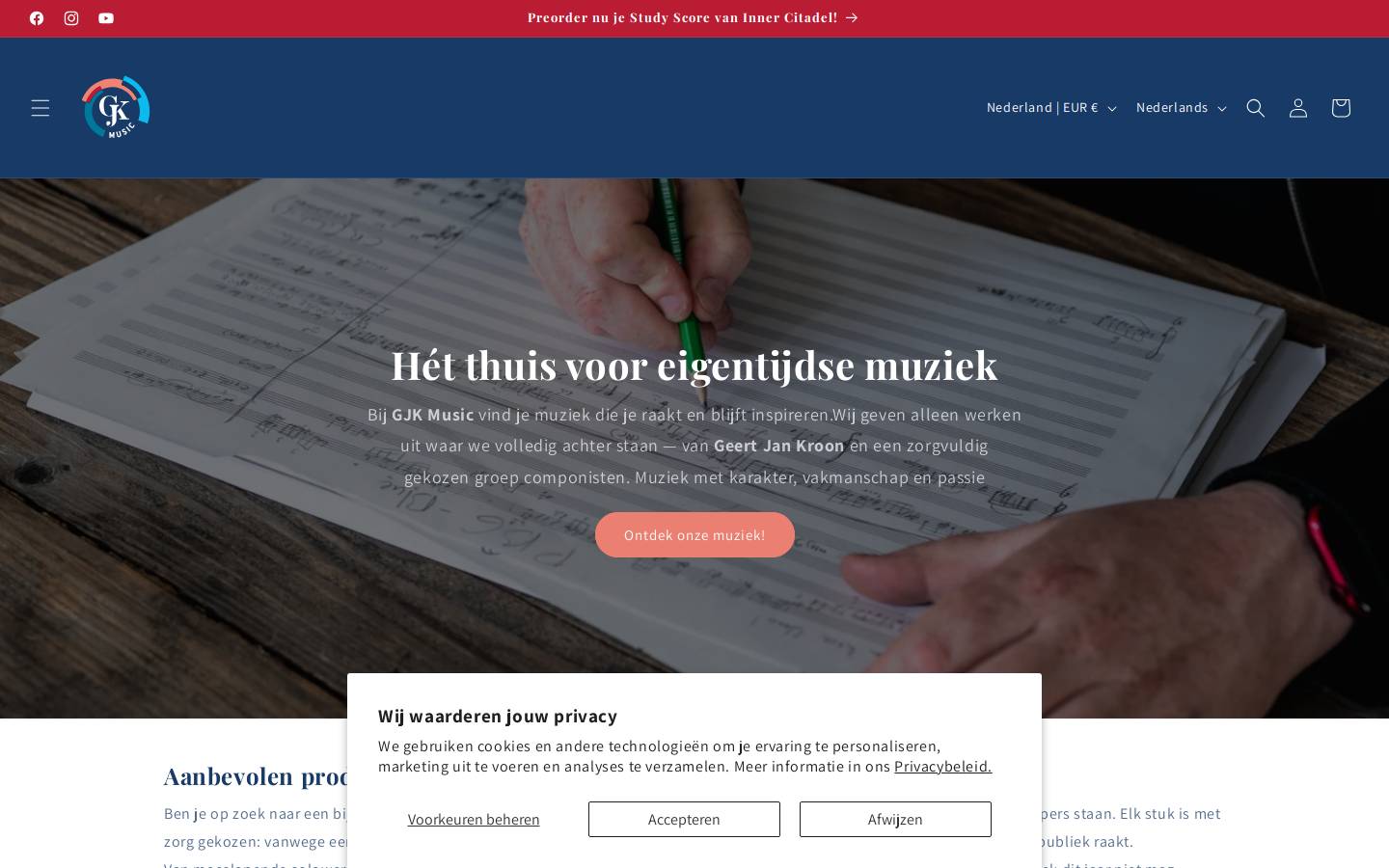 gjkmusic.nl homepage screenshot