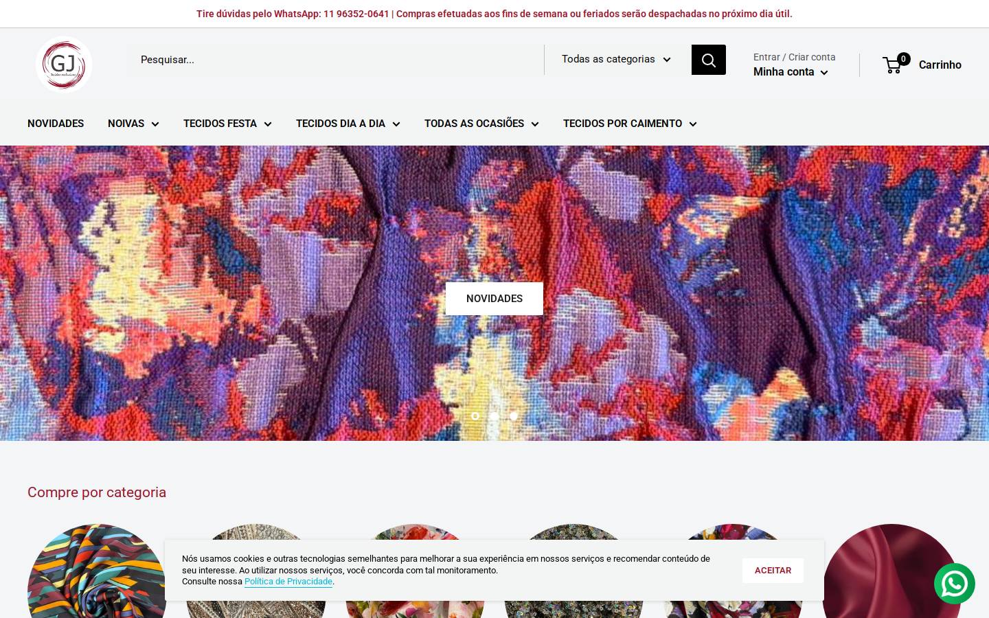 gjtecidos.com.br homepage screenshot