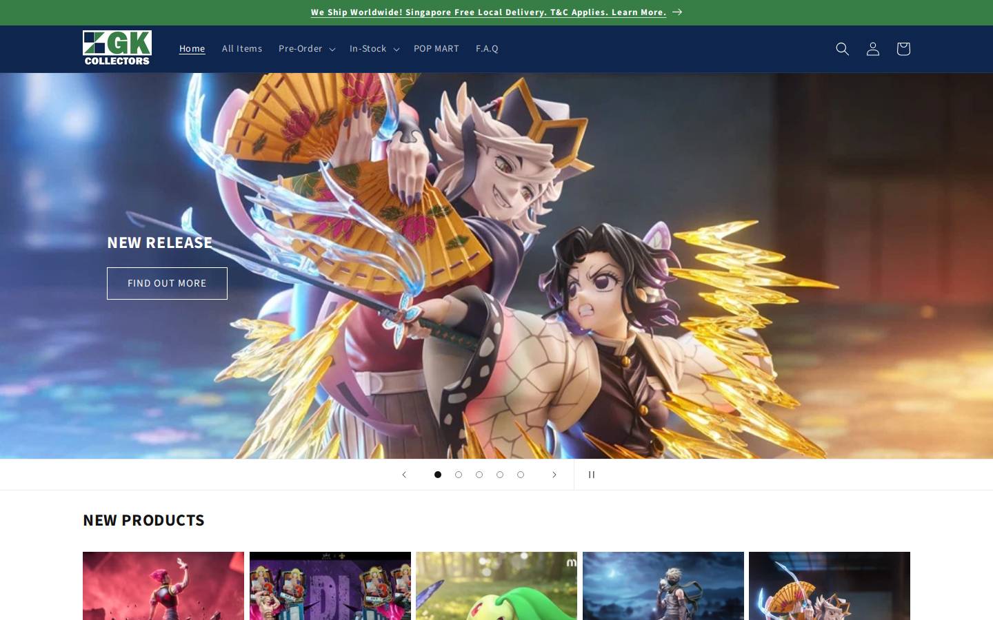 Gkcollectors homepage screenshot