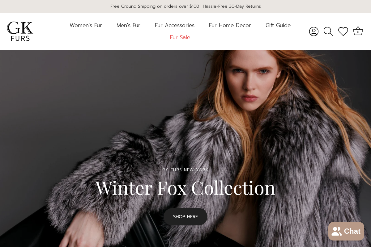 GK Furs homepage screenshot