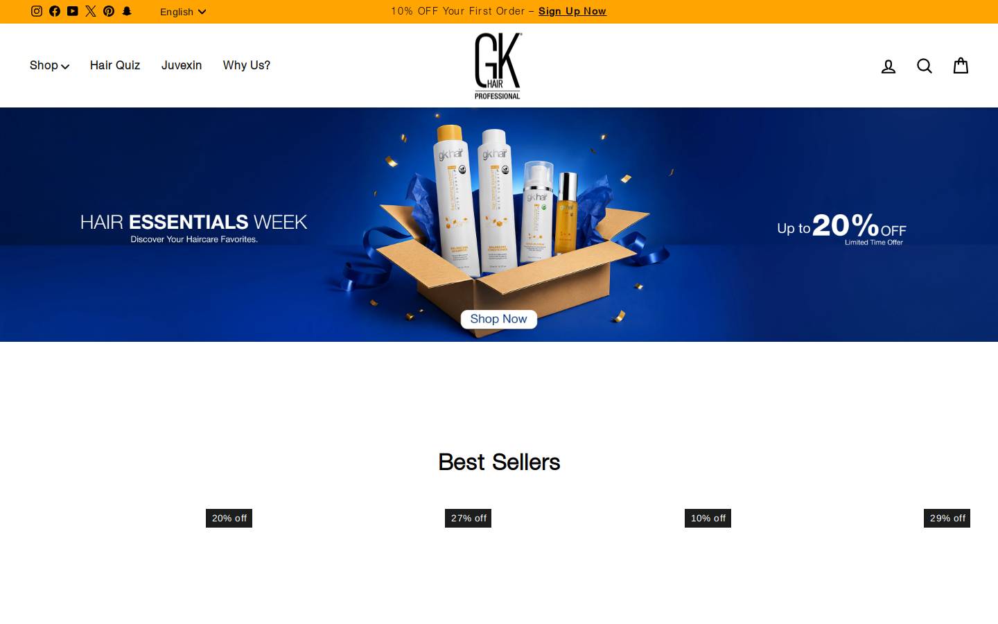 GKhair homepage screenshot