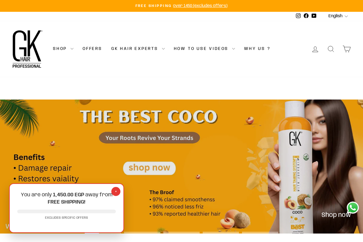 GKhair homepage screenshot