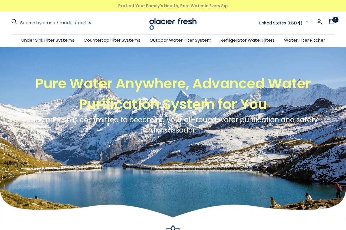 Glacier Fresh  homepage screenshot