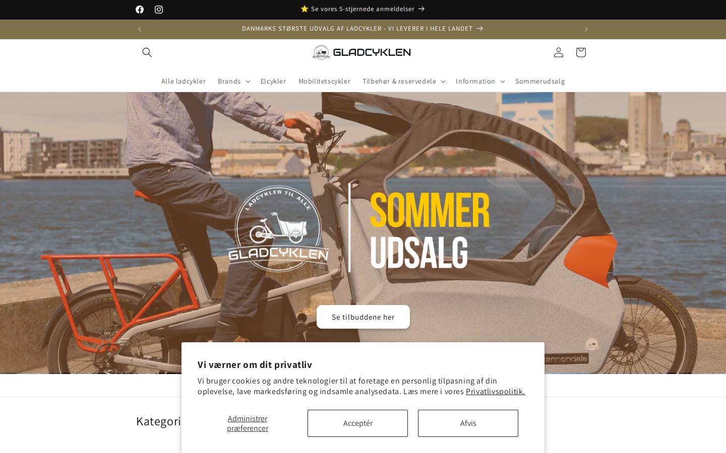 Gladcyklen homepage screenshot