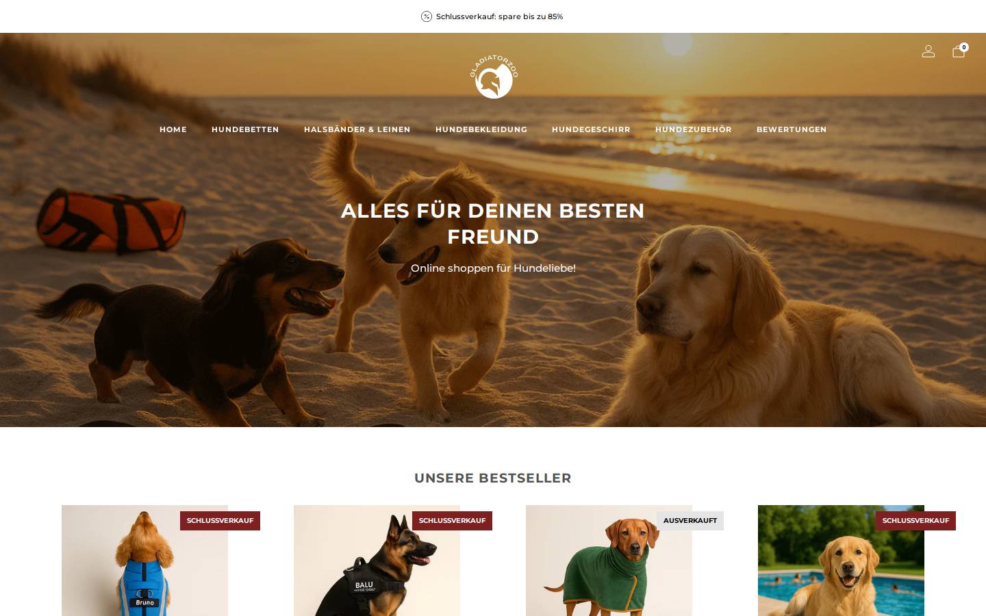 Gladiatorzoo.com homepage screenshot