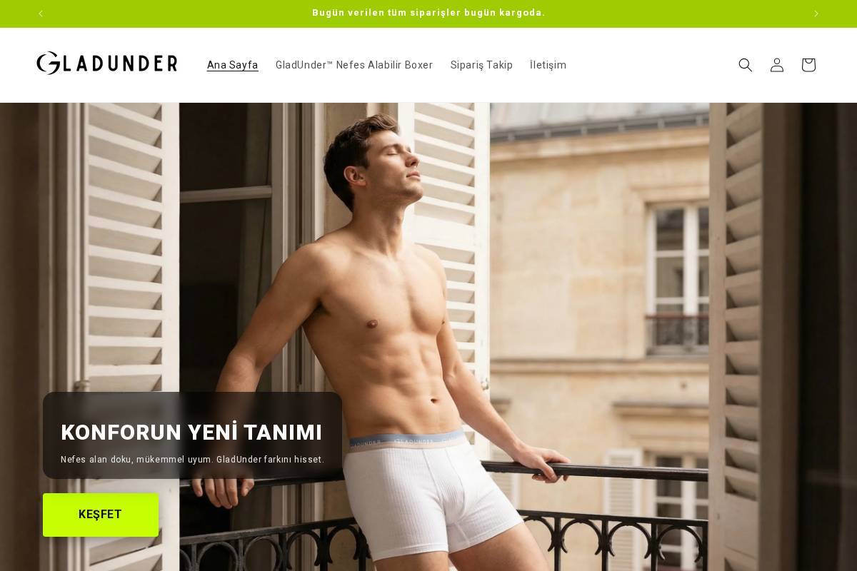 gladunder.com.tr homepage screenshot