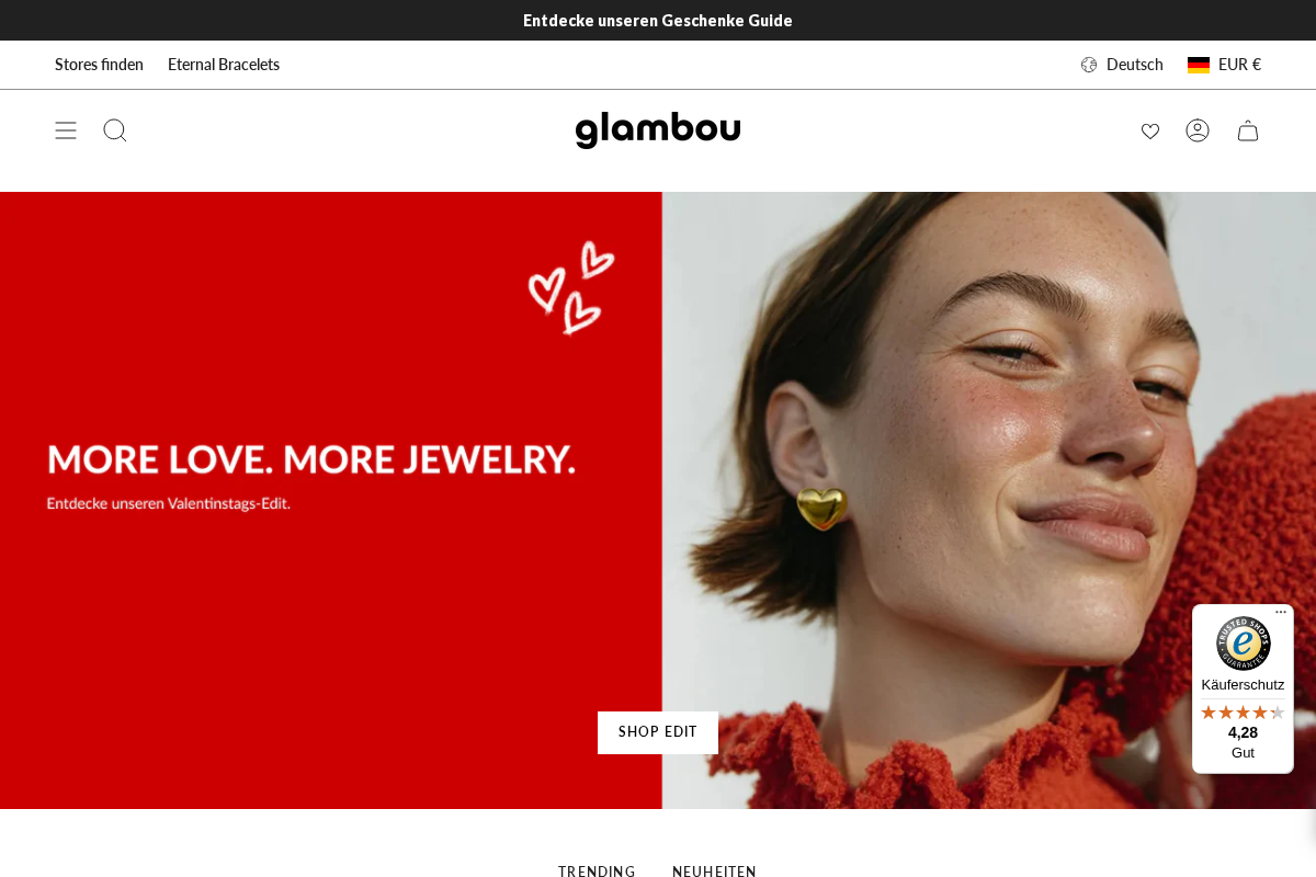 glamour boutique homepage screenshot