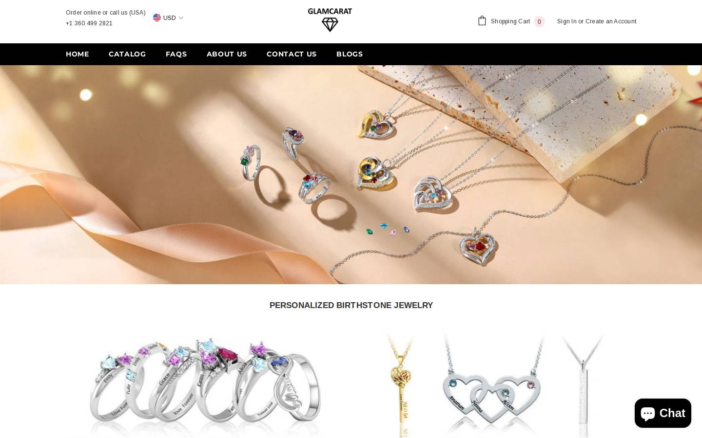glamcarat.com homepage screenshot