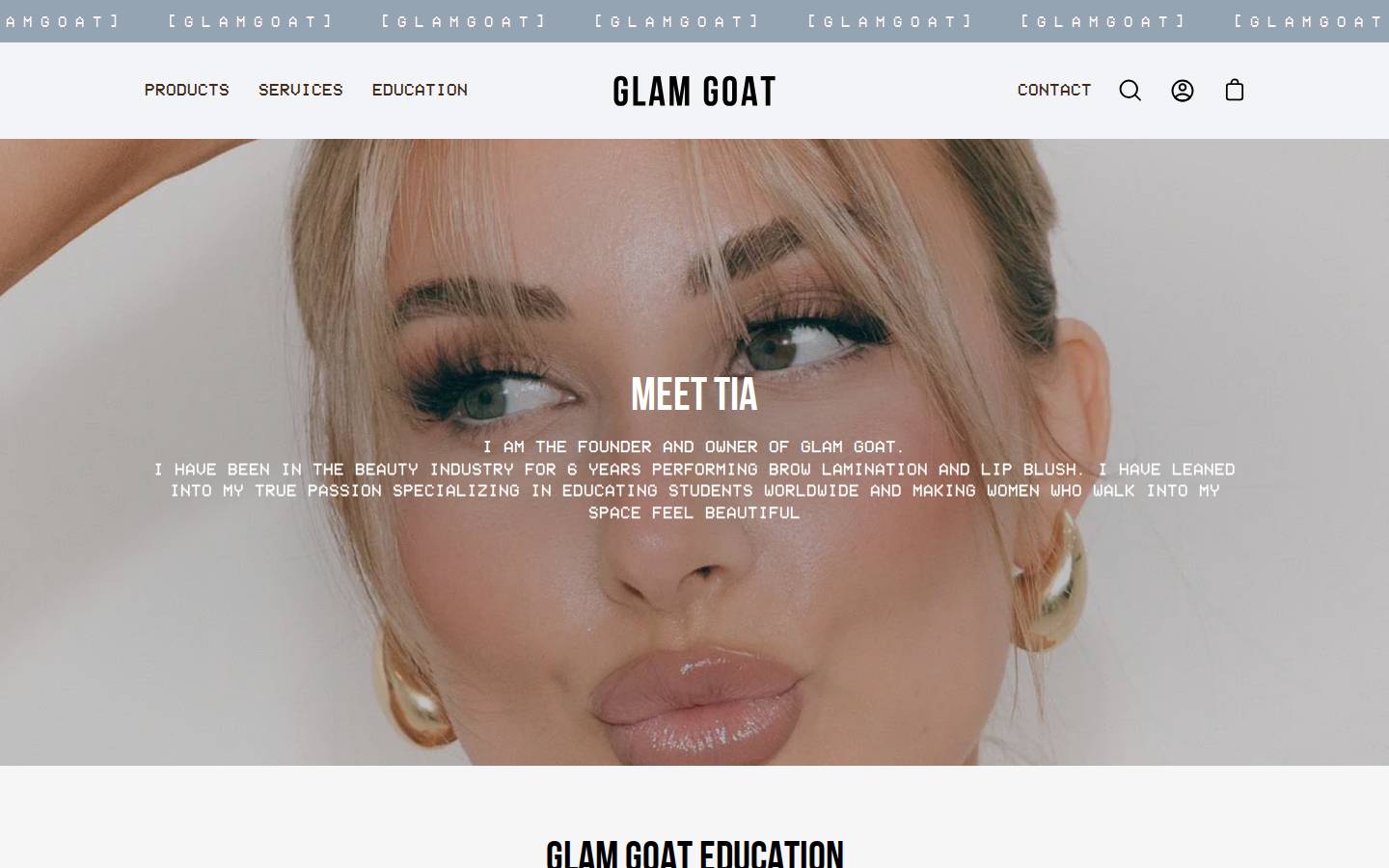 glamgoat.com homepage screenshot