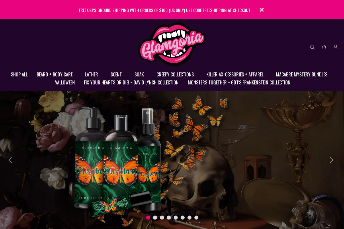 Glamgoria homepage screenshot