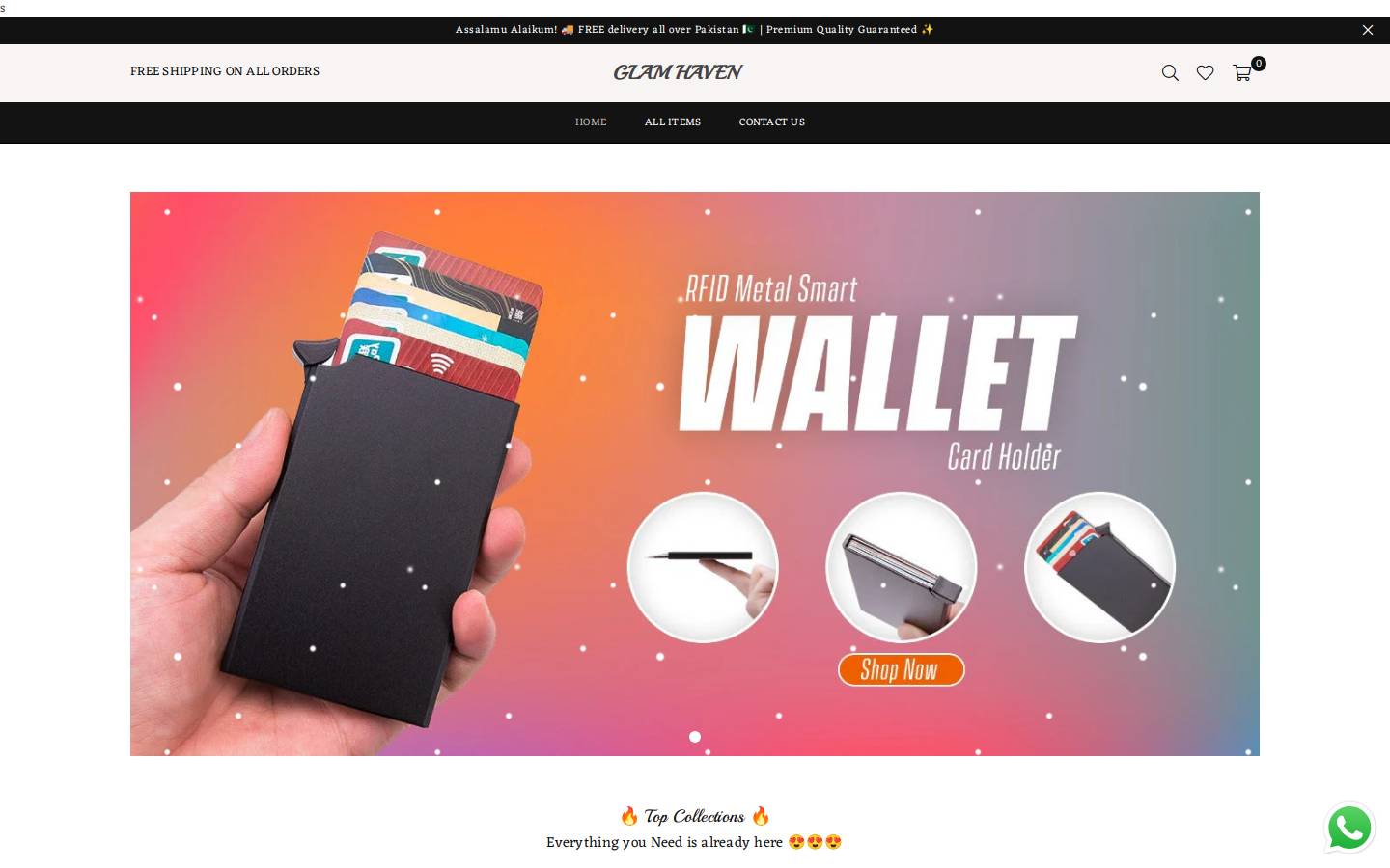 glamhavenpk.store homepage screenshot