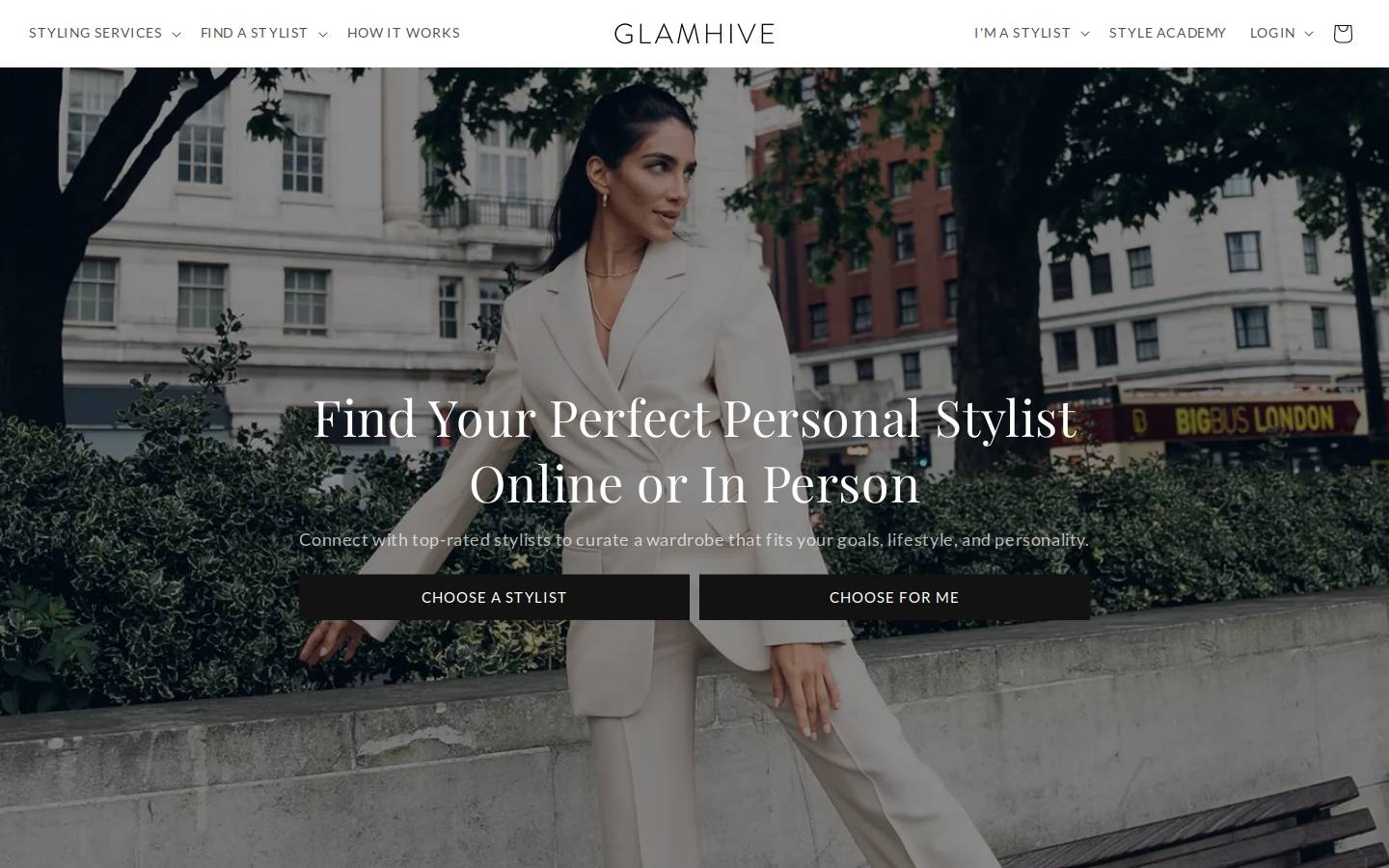 Glamhive homepage screenshot