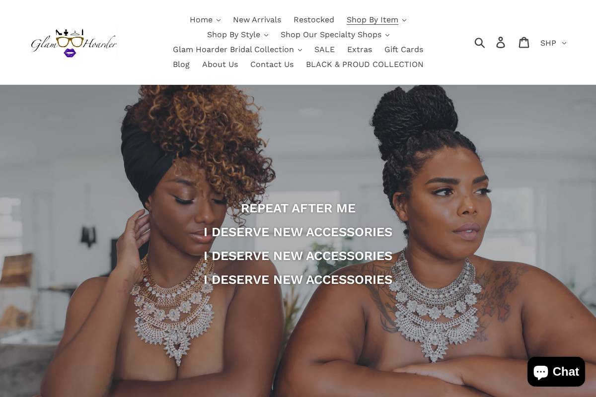 glamhoarder.com homepage screenshot