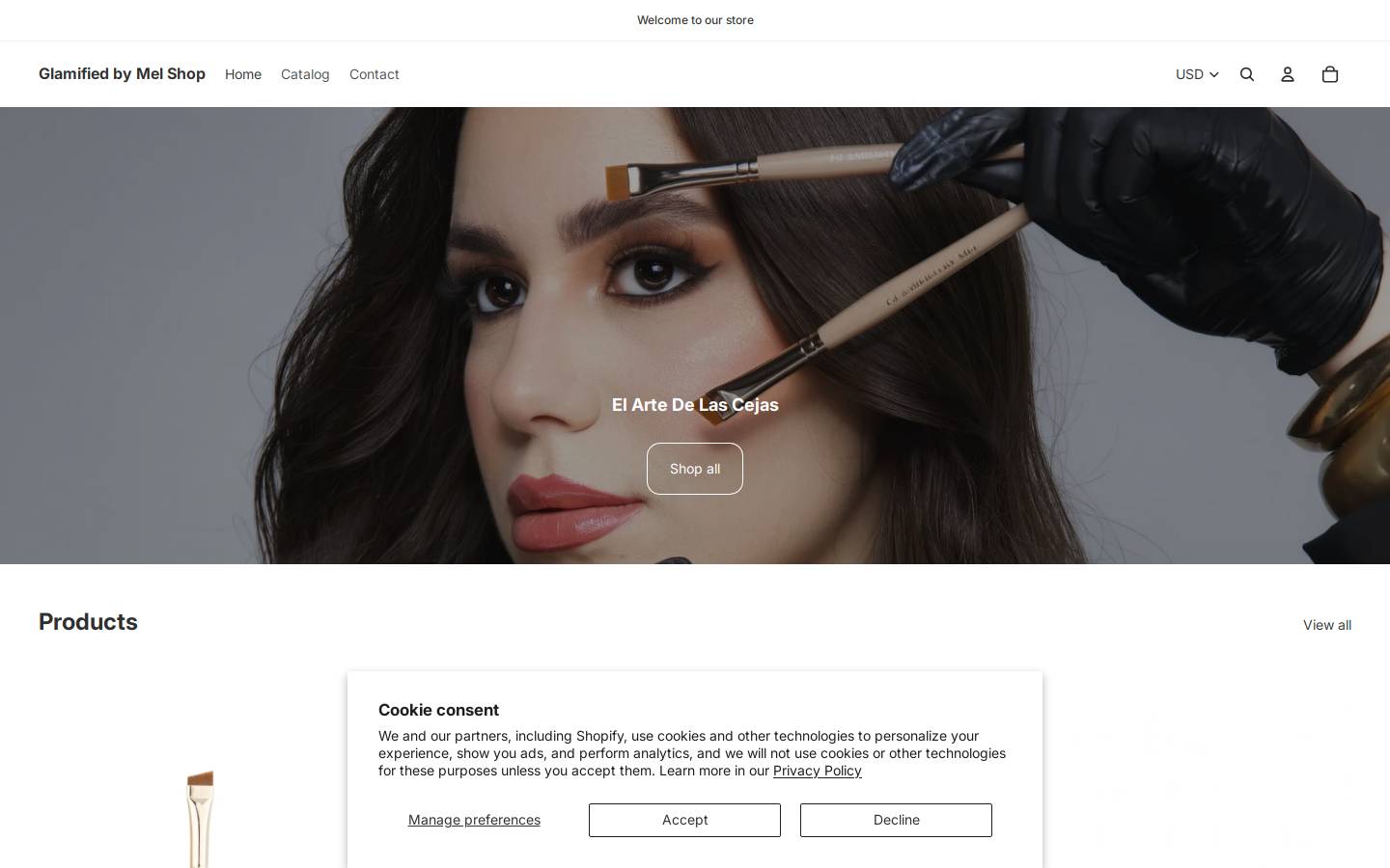 glamifiedbymelshop.com homepage screenshot