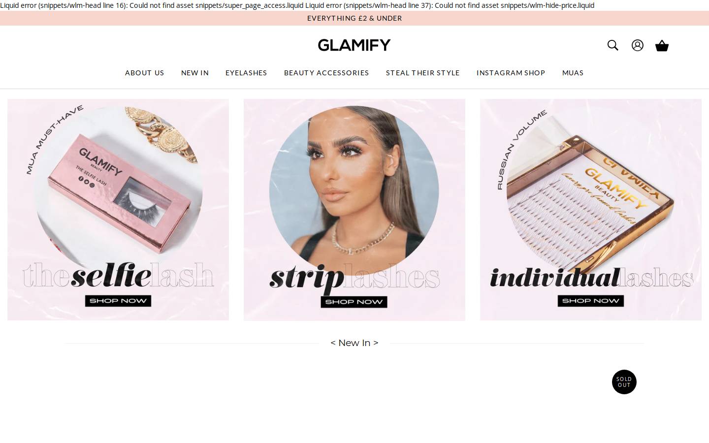 glamifyuk.com homepage screenshot